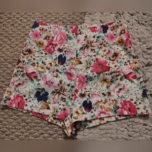 Floral High Waist Women's Shorts